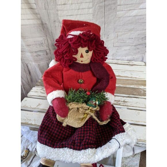 Unicorn raggedy Ann Xmas decor doll sitting shelf - Picture 1 of 6